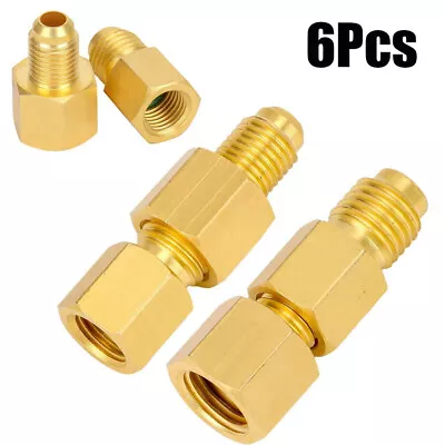 6PCS R134a To R12 Fitting Adapter 1/4 Female Flare 1/2 Male Valve Kits • $12.99