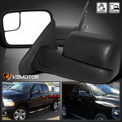 Fits 2002-2008 Dodge Ram 2003-2009 1500 2500 3500 Manual FlipUp Tow Mirrors Pair • $79.38