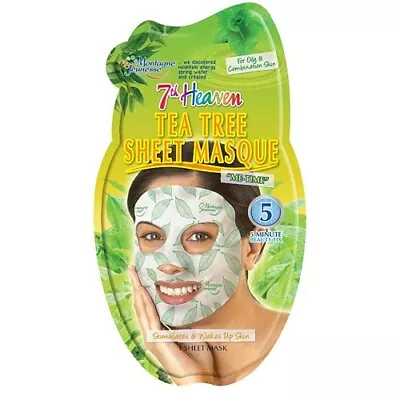 7th Heaven Tea Tree Sheet Masque Stimulates And Wakes Up Skin • £5.95