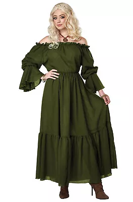 Brand New Renaissance Peasant Chemise Dress Medieval Adult Costume (Green) • $35.81