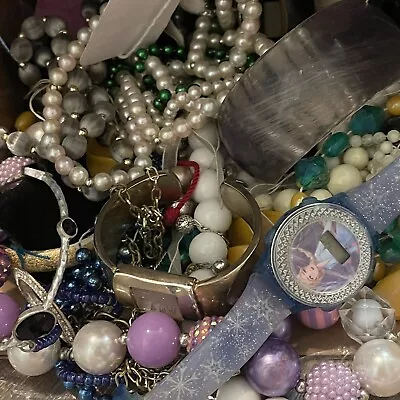 6+ Lbs Broken Real Junk Jewelry Lot For Craft Harvest Scrap - Nothing Wearable • $20