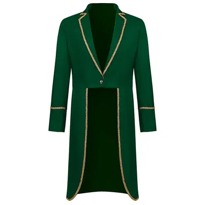 Men Medieval Vintage Swallow-tailed Coat Jacket Suit Blazer Mid-length Punk • $29.02
