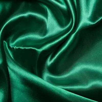 £1.39 • Buy Silky Bridal Satin Fabric Material - EMERALD