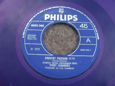 Vicky Leandros: Country Freedom 1972 Philips 45rpm Superb Mint- • $6.21