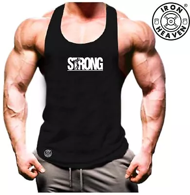 £6.99 • Buy Strong Vest Gym Clothing Bodybuilding Muscles Training Workout Exercise Tank Top