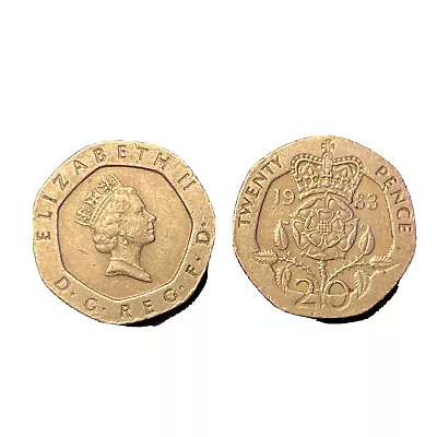 Two Rare Queen Elizabeth II Coins 1983 20 PENCE • $250