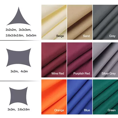 $49.05 • Buy Extra Heavy Duty Shade Sail Shade Cloth Grey Gray Sun Triangle Square Rectangle