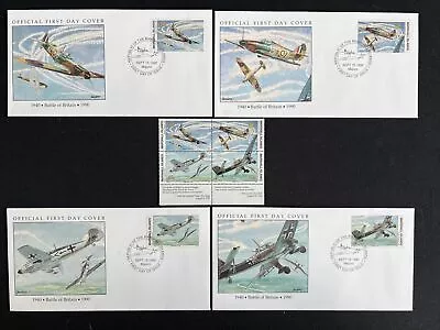 1990 Battle Of Britain (4 FDCs Majuro Marshall Islands Block Of 4 MNH) • $11.95