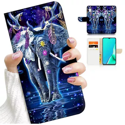 ( For Optus X Wave ) Flip Wallet Case Cover AJ24491 Spirit Elephant • $12.99