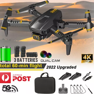 $46.96 • Buy 2022 5G Foldable WiFi GPS Drone 4K HD Drone RC Quadcopter With 2 Extra Blades AU