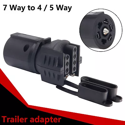 7-Way Round To 4/5 Pins Flat Trailer Adapter Wiring Plug For Truck RV Tow Lights • $8.45