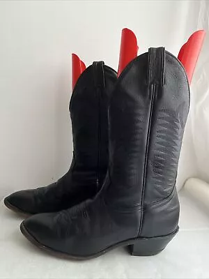 Boulet #9502 Cowboy Boots Black Leather Mens Size 9.5 E • $68