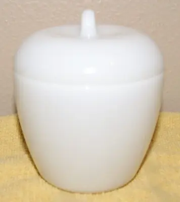 Vintage Hazel Atlas Apple White Opaque Milk Glass Jam /Jelly Jar (Y) • $14.99