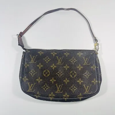 Vintage Louis Vuitton Mini Bag Pouchette Wristlet Pouch With Strap READ! • $425