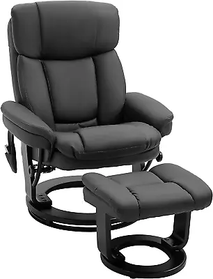 PU Leather Massage Recliner Chair With Ottoman 10 Point Vibration Swiveling Armc • $315.99