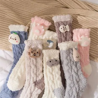 Cotton Kawaii Muppets Winter Mid Socks Plus Velvet Coral Fleece Thick  Socks • £8.55