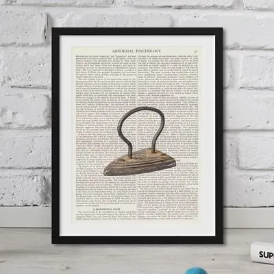 Dictionary Art Page Vintage Iron Quote Large Book Print FRAMED • £6.49