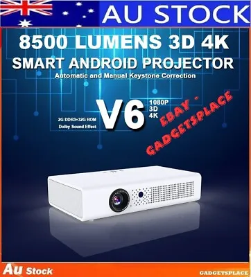 $795 • Buy 2022 Toumei V6 4K 3D DLP Android Projector Dual Dolby WIFI Home Cinema FHD 1080P