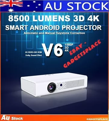 ✅New Toumei V6 4K 3D DLP Android Projector Dual Dolby WIFI Home Cinema FHD 1080P • $725