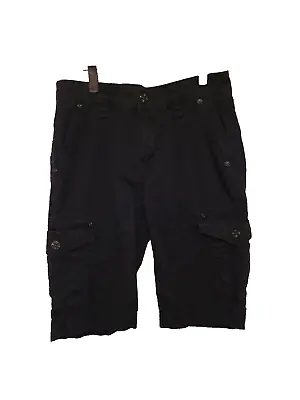 Rock Revival Classic Cargo Shorts Men's SIZE 34 Black Leather Inserts • $79.99