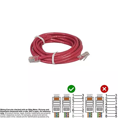 RJ45 UTP Crossover 1236 Network Cable C5e  10FT Dell 08Y467 Belkin A3X126-10-RED • $2.50