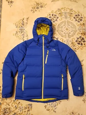 L.L. Bean Ultralight 850 Down Hooded Puffer Jacket Mens L Reg Blue Nuptse Baffle • $200