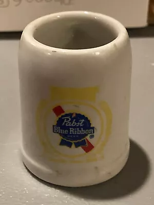 Vintage Ceramarte Pabst Blue Ribbon Mini Ceramic Stoneware Beer Mug Shot Glass • $13.50