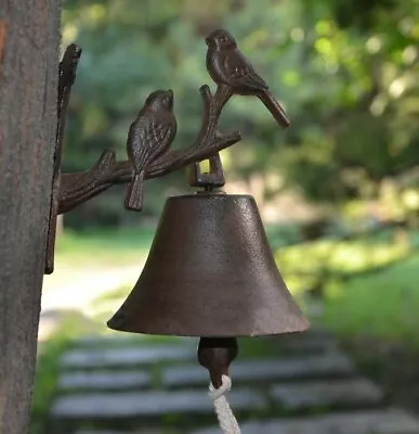 Vintage Cast Iron Pair Of Birds On Twig Doorbell Home And Garden Decor Rustic  • $36.95