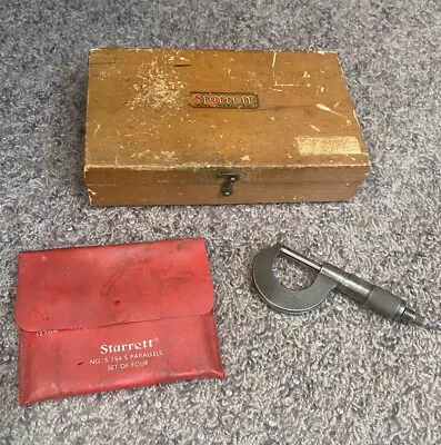 VINTAGE STARRETT Machinist 154 PARALLELS SET OF 4 Indicator 196 Set & Micrometer • $100