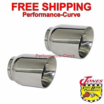 Stainless Steel Exhaust Tip Pair Double Wall Angle 3  Inlet - 4  Outlet • $49.95