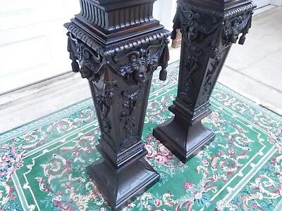 Unique R.j. Horner Pair Of Ebonized Pedestals • $10374.17