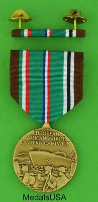 European African Middle Eastern Campaign Medal & Mounted Ribbon Bar- ETO Theater • $18.95