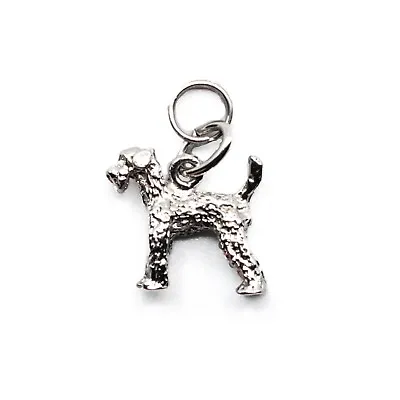 RARE Vintage Airedale Welsh Fox Terrier 3D Charm Silver Toned • $19.95