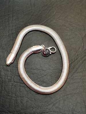 Super Nice 925 Silver Plated Flat Snake Chain Bracelet 6mm 8  Long • $6.74