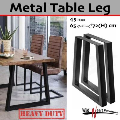 $94.95 • Buy 2x Steel Table Legs Coffee Dining Industrial Vintage Bench Metal Trapezoid Shape