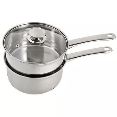 3-Piece 2.5 Qt Stainless Steel Double Boiler With Lid • $22.07