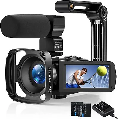 $83.99 • Buy Video Camera Camcorder HD 1080P 24MP 16X YouTube Vlogging Microphone Stabilizer