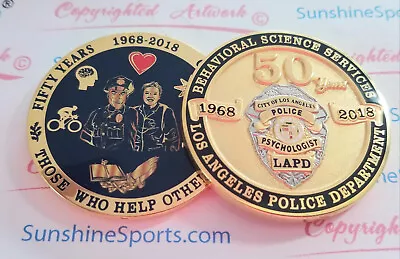 LAPD Behavioral Science 50th Anniversary LAPD Challenge Coin 1 3/4' • $16.25