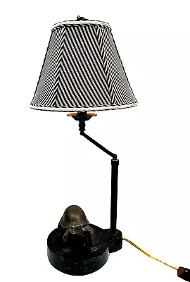 Vtg Maitland Smith Brass Turtle/Tortoise Office Desk Table Lamp W/ Shade NICE! • $425