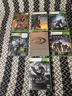 Halo Reach  2 3 & 4Halo Wars & Combat Evolved-lot Of 7-Tested-Complete Xbox360 • $50.99