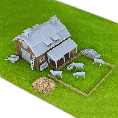 Outland Models Railroad Scenery Country Farm Barn W Accessories N Gauge 1:160 • £18.23