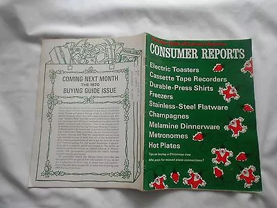 Consumer Reports-november1969-electric Toasters-freezers-metronomes-hot Plates • $15