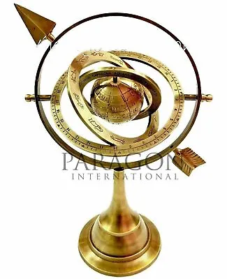 $78.15 • Buy Vintage Celestial Globe Antique Brass Armillary Globe Sphere Engraved Arrow
