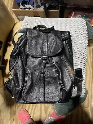 Unbranded Vintage Black Distressed Leather Backpack Straps • $49.99