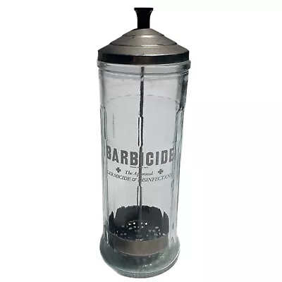 Vintage Glass Barbicide Salon/Barber Shop Disinfectant Jar By King Research Inc • $12.97