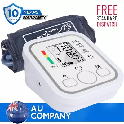 LCD Digital Automatic Blood Pressure Monitor Upper Arm BP Machine Heart Rate AU • $18.98