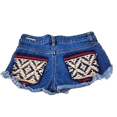 P.S. Erin Wasson Shorts Women's Embroidered Back Pockets Distressed Jeans 24 • $20.99