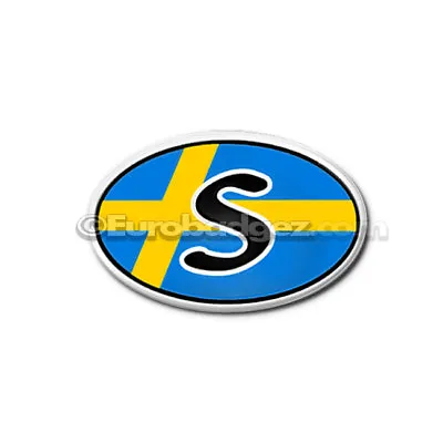 1 - NEW Euro Badge Emblem Fits Volvo Sweden Swedish Flag Oval  S   • $7