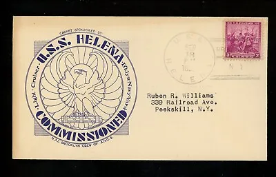 US Naval Ship Cover USS Helena CL-50 Pre WWII 1939 NY First Day Commission Sunk • $19.99
