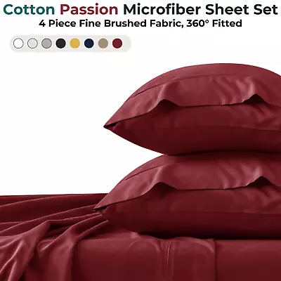 Sheet Set Queen King Full Twin Size Microfiber Deep Pocket 4 Pc Bed Sheets Set • $20.99